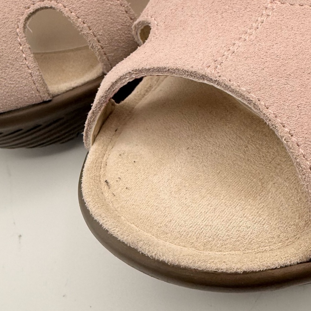 Skechers Memory Foam Pink Suede Wedge Sandals Comfort Slingback Shoe Women’s 8 - Picture 12 of 16